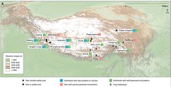 Map of samples studied in this article