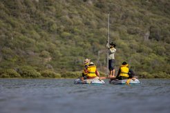 Collecting lake sediment cores in Curaçao